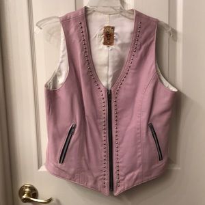 Leather motorcycle vest. Size 8